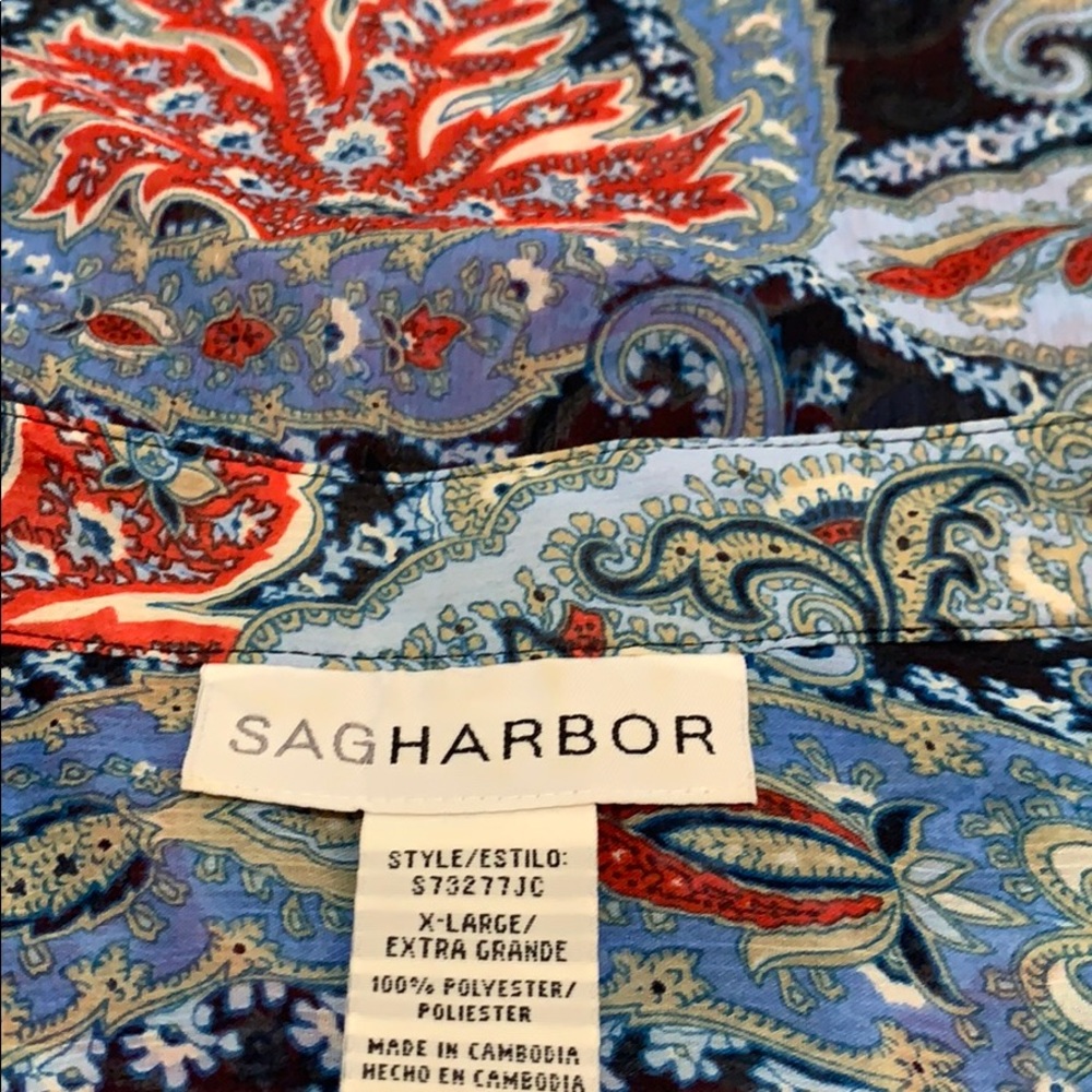 Sag Harbor Long Sleeve V-Neck Shirt Size XL - Picture 8 of 8